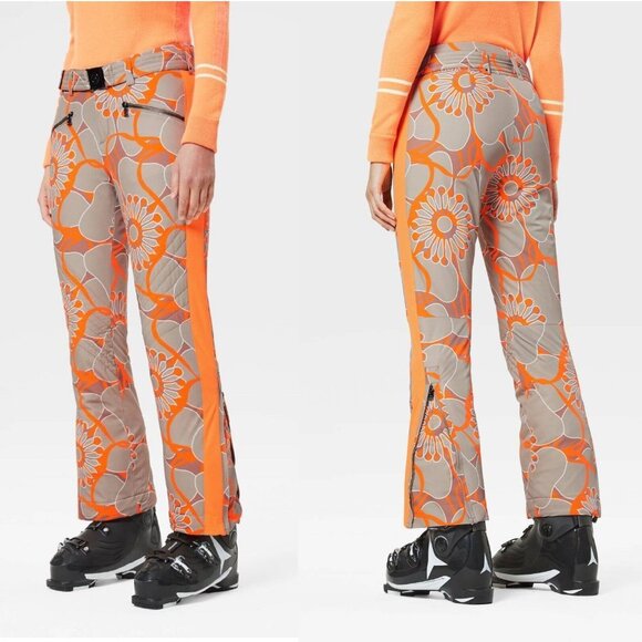 Bogner Mageli Insulated Ski Pants in Orange Floral 4 - Picture 1 of 8